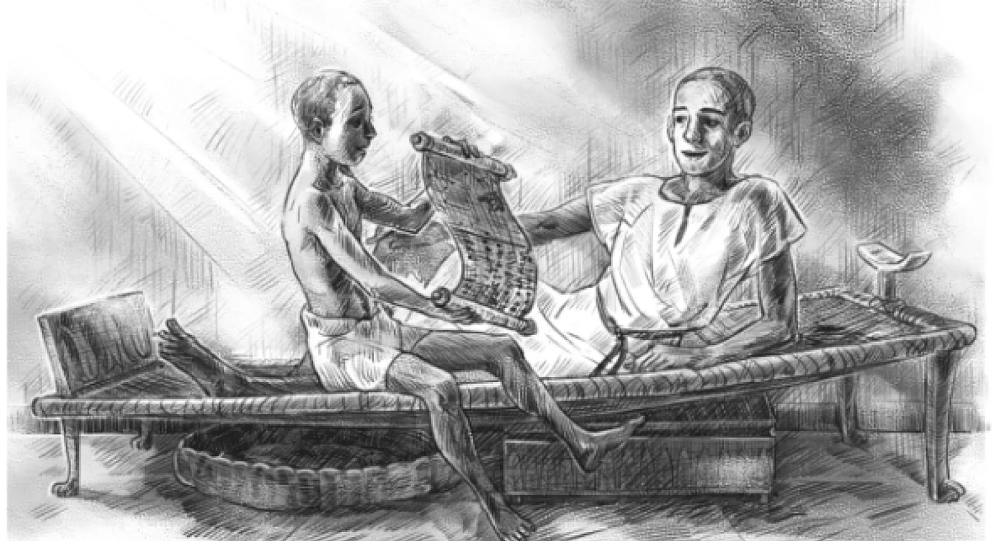 Иллюстрация из книги «День египетского мальчика»