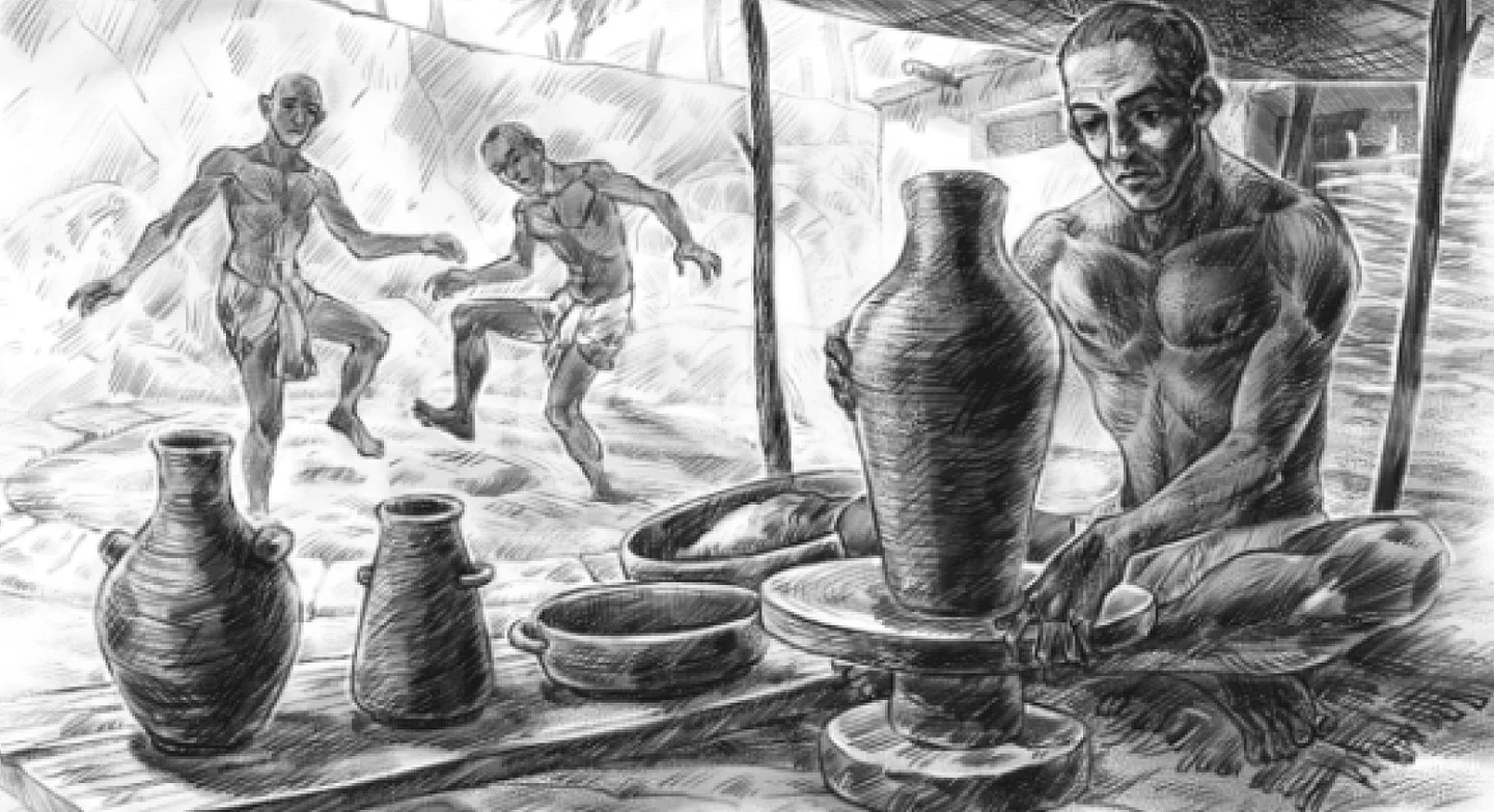 Иллюстрация из книги «День египетского мальчика»
