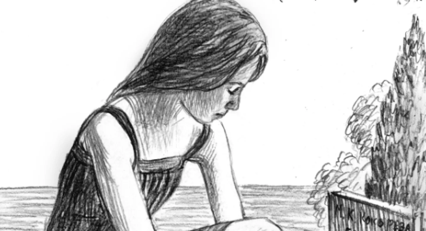 Иллюстрация из книги «Тринадцать лет. Шёл по улице солдат»